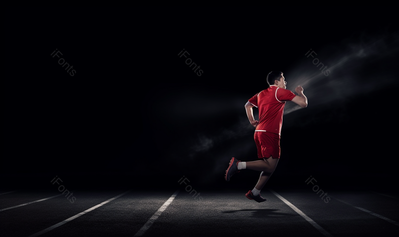 穿着红色运动服的跑步者实拍模特照片素材,高清,摄影图,摄影图片,图片大全,摄影图免费下载